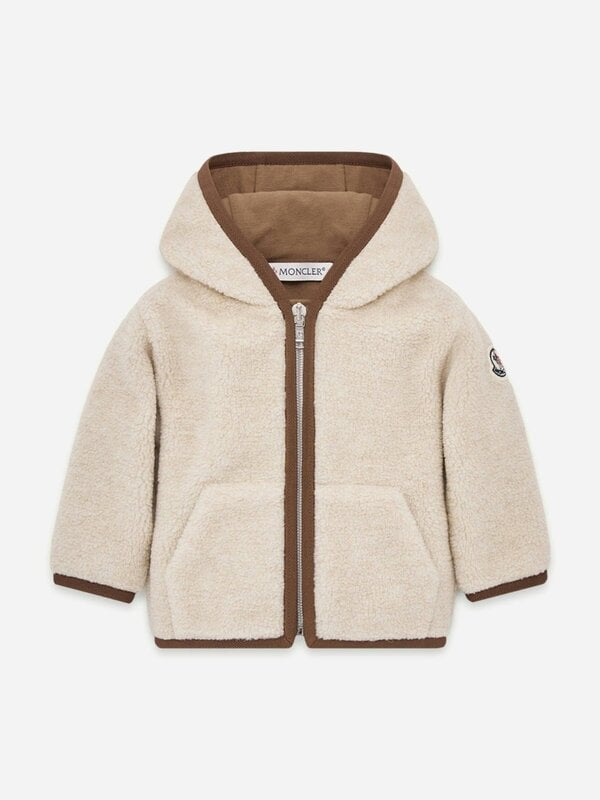 Moncler Enfant Baby Boys Teddy Fleece Zip Up Top in Beige