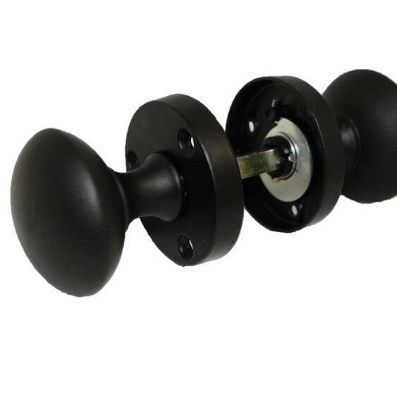 EDH Door Hardware Matt Black Round Door Knob Set with Tubular Latch – Modern Victorian Internal Door Knobs