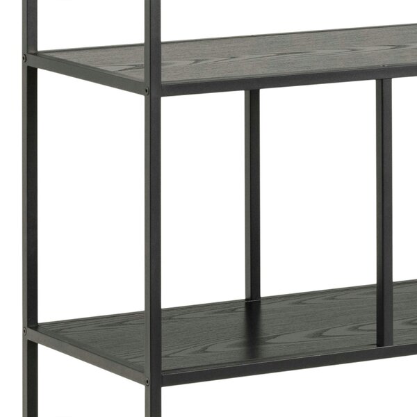 Wyld Haus El Paso Black Metal Frame Bookcase 4 Shelves in Step Design