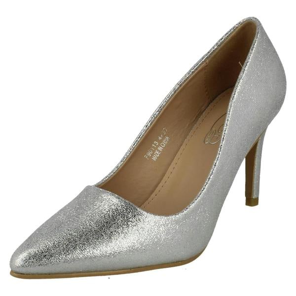 Spot On Ladies Spot On High Heeled Evening Court Shoes F90113