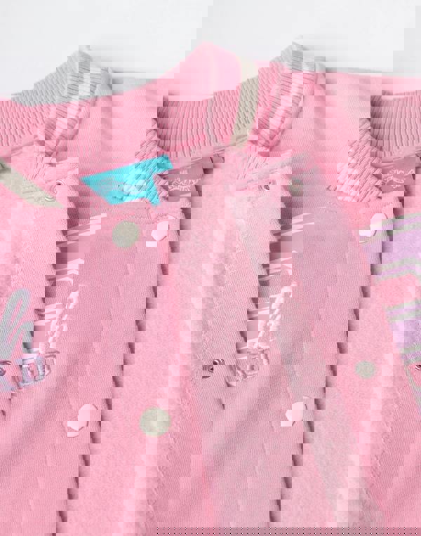 Squishmallows Girls Pink Squish Squad Varsity Jacket