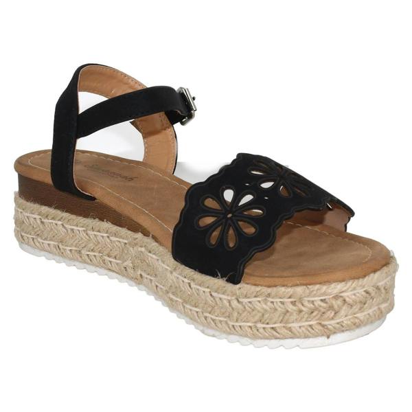 Savannah Ladies Savannah Mid Wedge Heel Wide Fit Sandals F12041