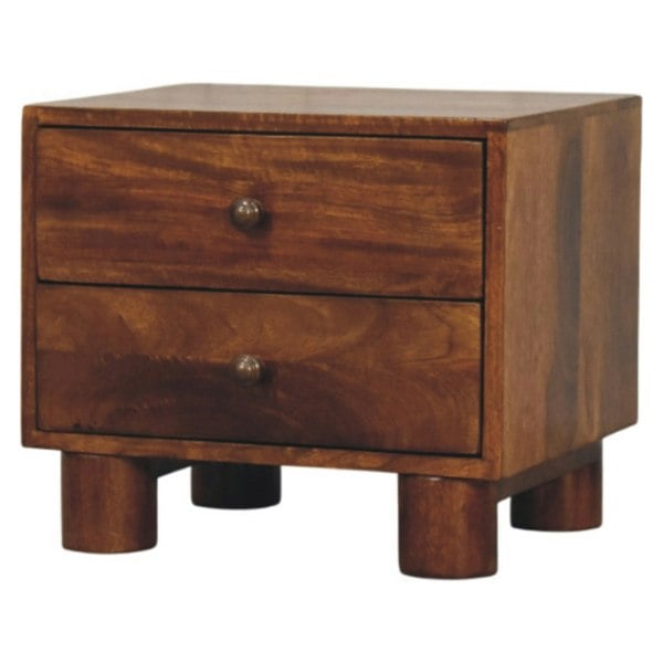 Artisan Furniture Solid Wood Tula 2 Drawer Chestnut Nightstand