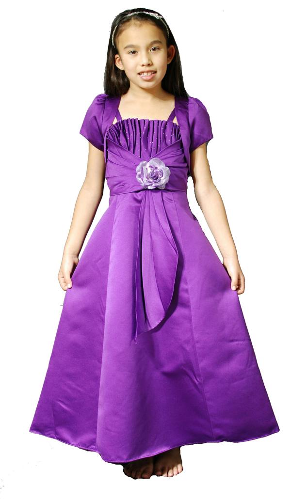Cinda Satin Young Bridesmaid Dress