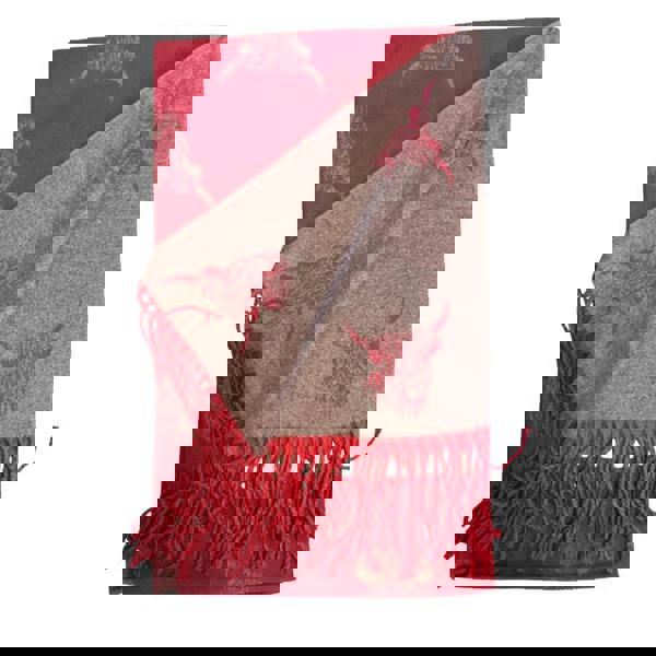 Love EMVY Highland Cow Scarf – Reversible Cashmere Blend Winter Wrap with Tassel Edge