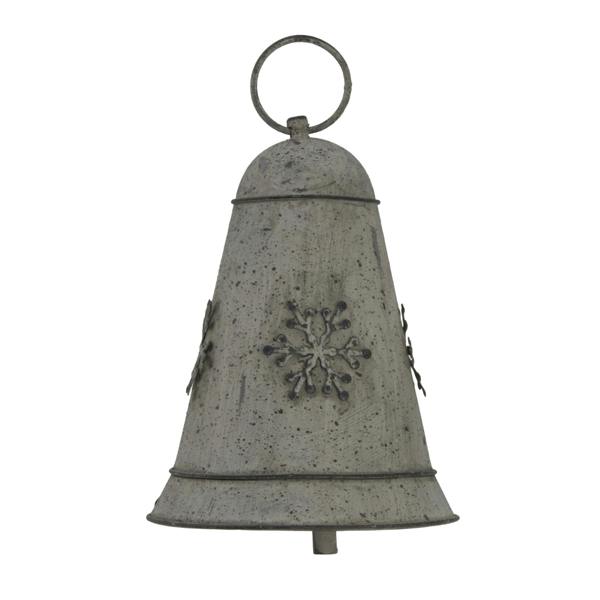 Hill Interiors Metal Bell Christmas Hanging Decoration - White - 