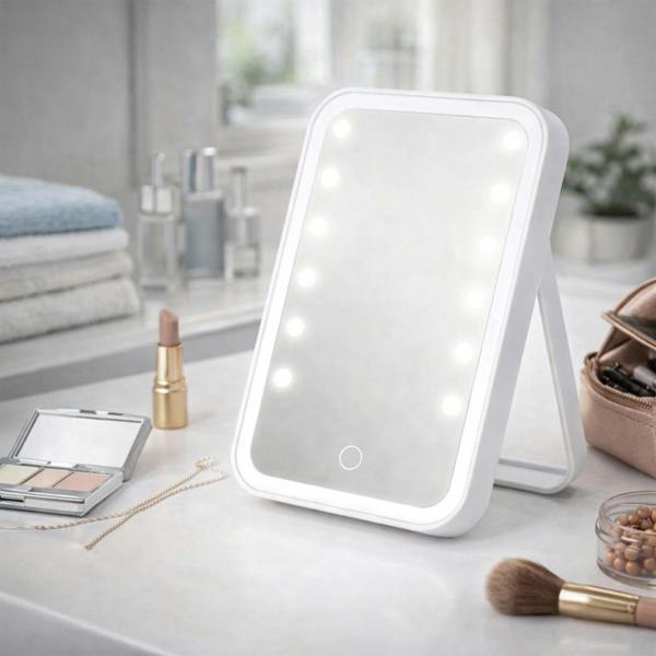 Dragodirect Smart Touch LED Makeup Vanity Mirror with Stand Dimmable Light