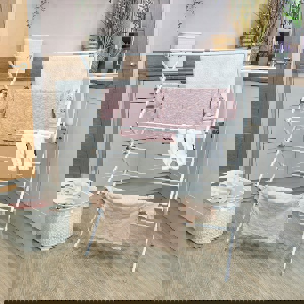 JVL Extendable 3 Tier Concertina Clothes Airer, White