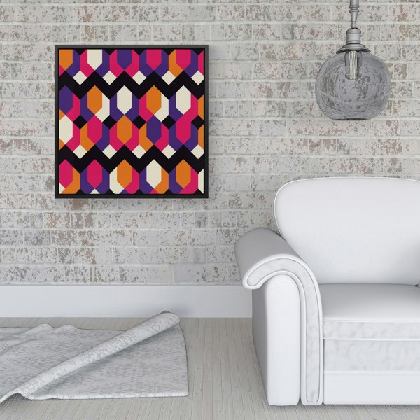 Warren Reed Coloured Abstract Pattern Framed Canvas