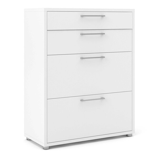 Wyld Haus Dris White Wooden Office Storage 2 Drawers + 2 File Drawers