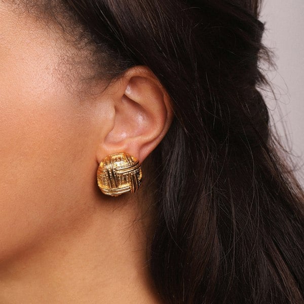 Gold Trip Vintage Gold Woven Clip-On Earrings
