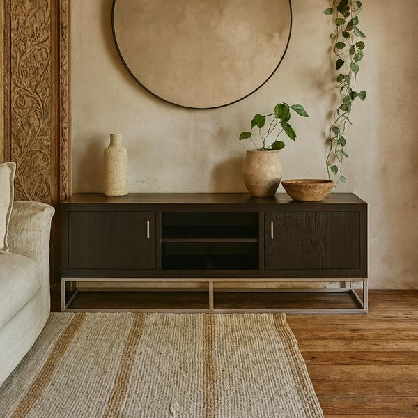 Wyld Haus Recife Black Shagreen 2 Door TV Unit