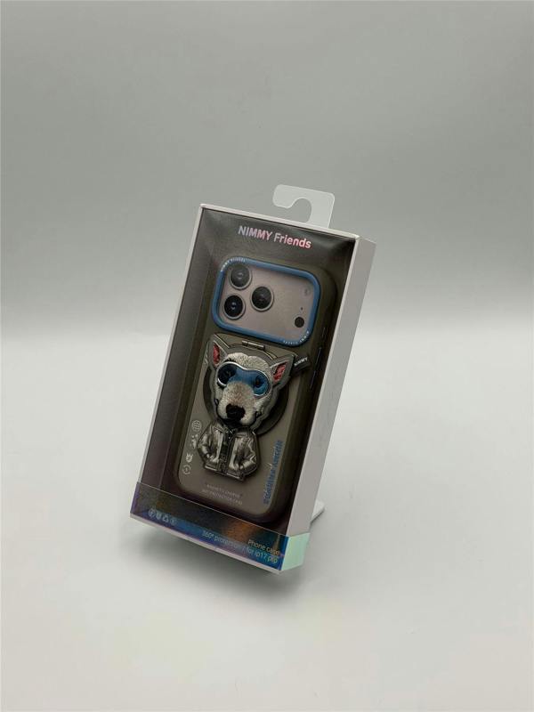 Nimmy Friends Nimmy Cool & Cute 2.0 Terrier Dog Case with MagSafe Stand for iPhone 17 Pro 6.3" Grey Blue - N-YJKM-CXZJZH-IP17-PRO-019
