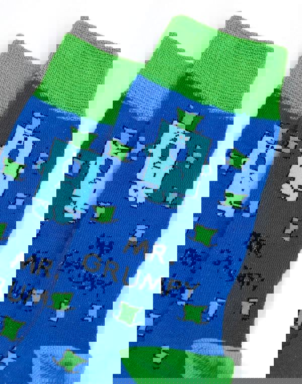 Mr. Men Mens Blue Mr Grumpy Mug and Sock Gift Set (One Size)