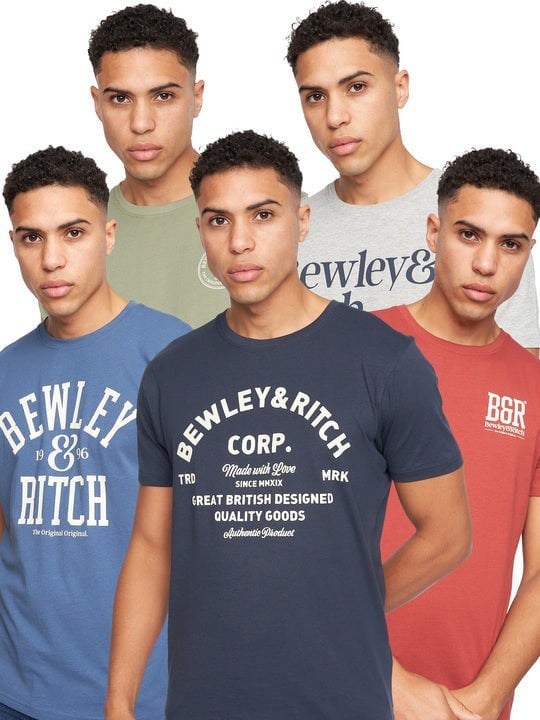 Bewley & Ritch Temflere 2 T-Shirt 5pk Assorted