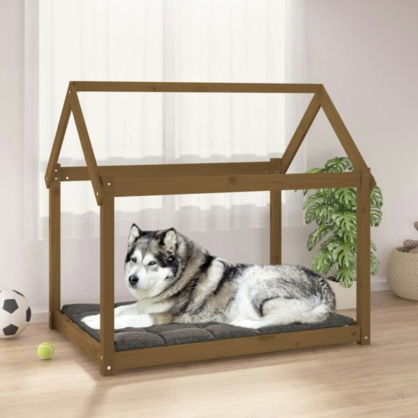 Berkfield Dog Bed Honey Brown 111x80x100 cm Solid Wood Pine