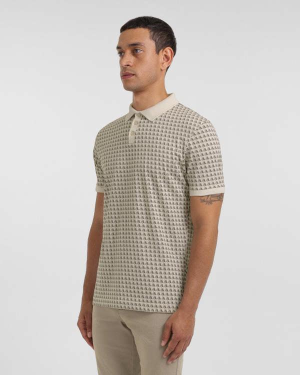 Steel & Jelly Lambeth - Geometric Print Polo Shirt