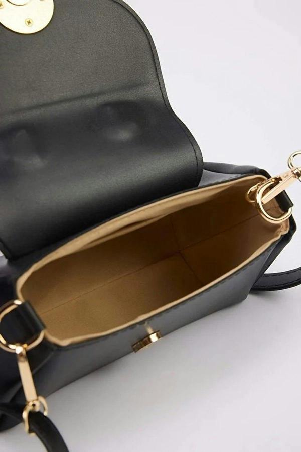 WOVCOR Women's Mini Hand and Shoulder City Bag with Metal Accessory Details