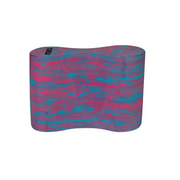 Maru Adult pink and blue swirl pull buoy with textured yoga block surface