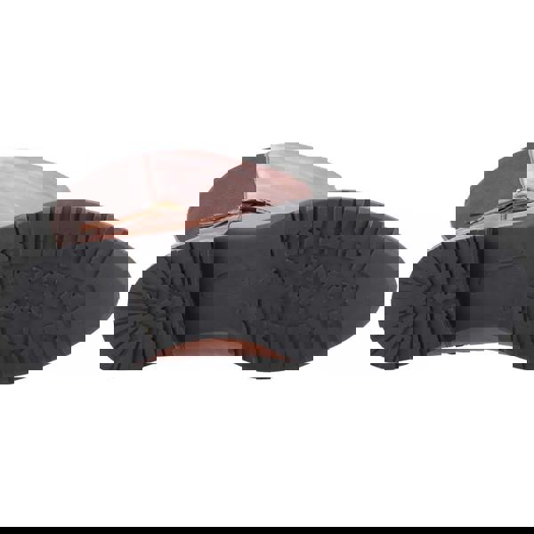 Hush Puppies Womens Vanessa Mid Calf Leather Boots, view of the sole showing its textured rubber outsole with tread pattern for grip.