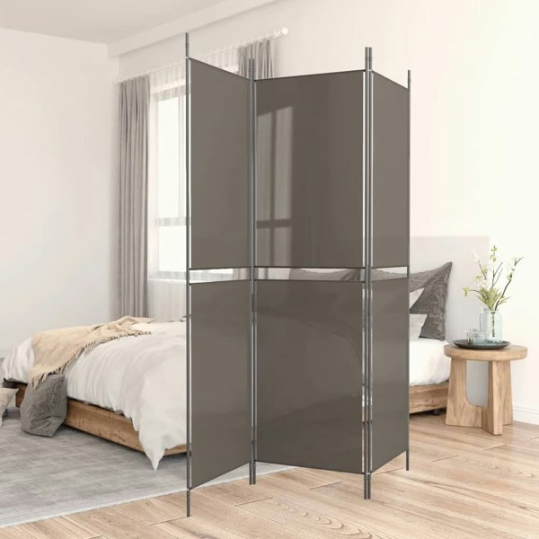 Berkfield 3-Panel Room Divider Anthracite 150x220 cm Fabric