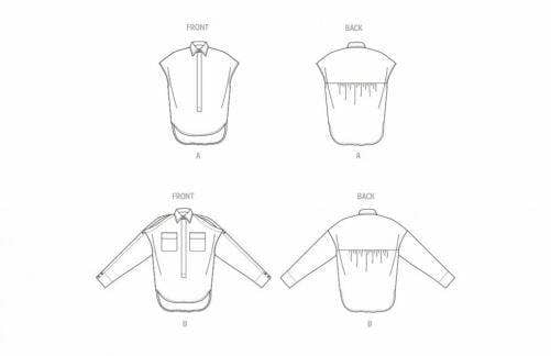 Vogue Sewing Pattern 1954, Tops, Shirts for Women, B5 (8-10-12-14-16) - Intermediate
