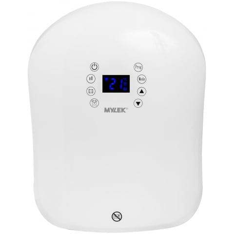 MYLEK Electric Fan Heater - Wall Mounted Downflow Blower Suitable For Bathrooms, 6 Digital Timer Programmes