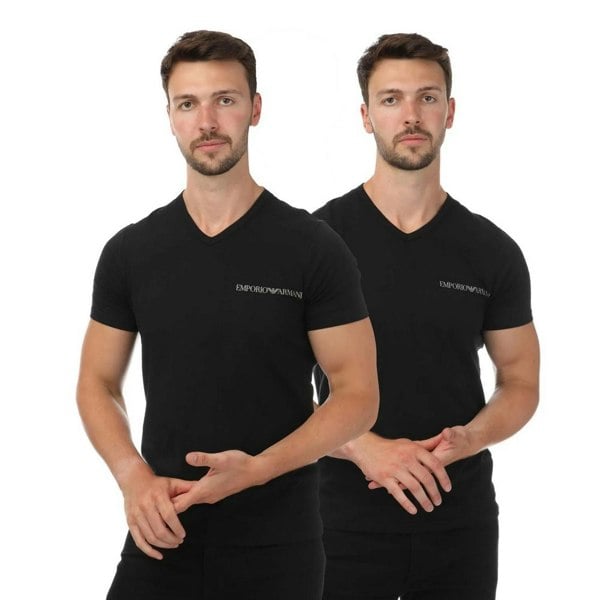 Emporio Armani Mens T-Shirt (Pack of 2) - Black