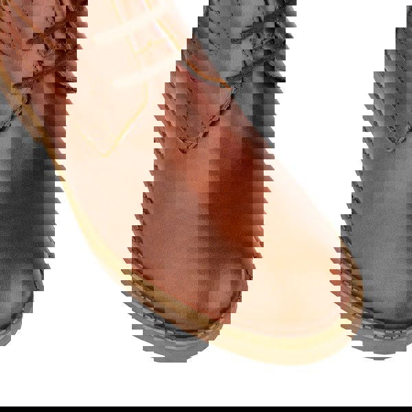 Embassy London Didi Wool - Brown - Women's leather lace-up and zip-up round toe combat boot