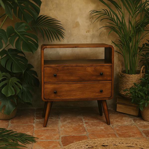Wyld Haus Trento Curved 2 Drawer Charm Console Table
