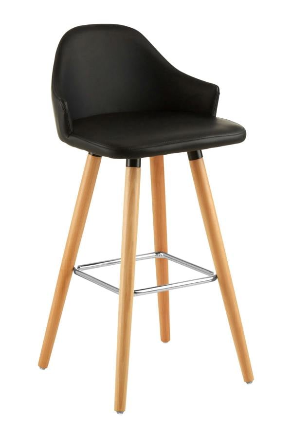 Interiors by Premier Stockholm Black Curved Backrest Bar Stool
