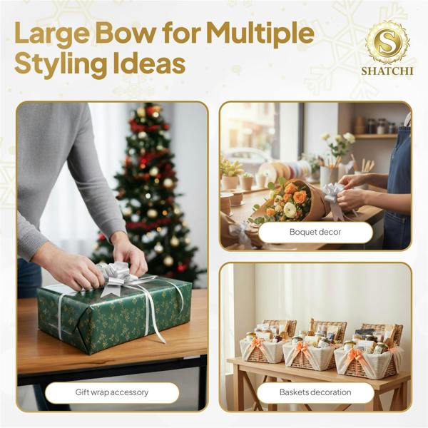 50mm Silver Pull Bows in 10, 20, 30, 40 and 60 Pack Sizes for Gift Wrapping and Décor image 9