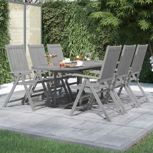 Berkfield 7 Piece Garden Dining Set Solid Wood Acacia