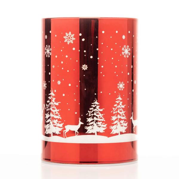 13cm Christmas Decorated Vase Table Lamp with Forest Scene and Warm White LED Lights image 8