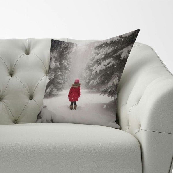 Warren Reed Little Girl In The Snow Cushions