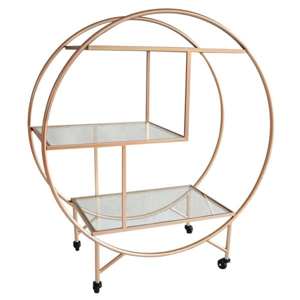 Monstershop Rose Gold Drinks Trolley Bar Cart - Large