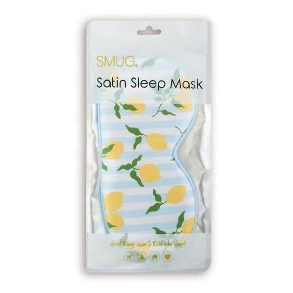 SMUG Satin Sleep Mask - Lemon Stripe Print