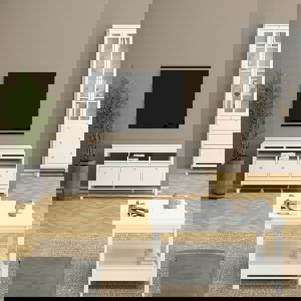 Furniture To Go Madrid TV Unit 3 Drawers in White