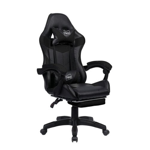 Neo Black PU Leather Gaming Chair with Footrest