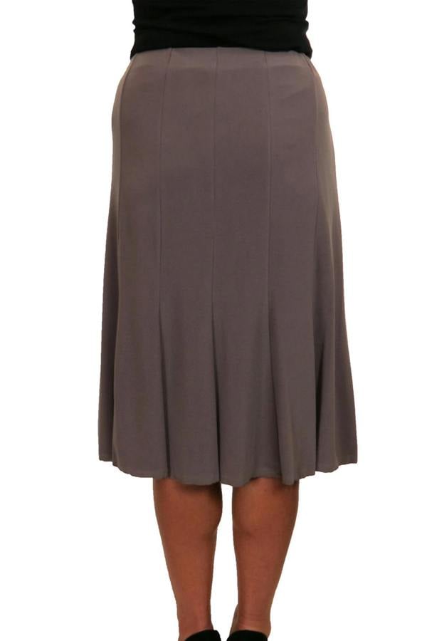 Paulo Due Women's 26" Elasticated Soft Flared Midi Skirt