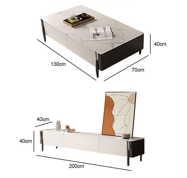 LUOLUO Rectangular Coffee Table With TV Stand-Weilai Concept-Weilai Concept