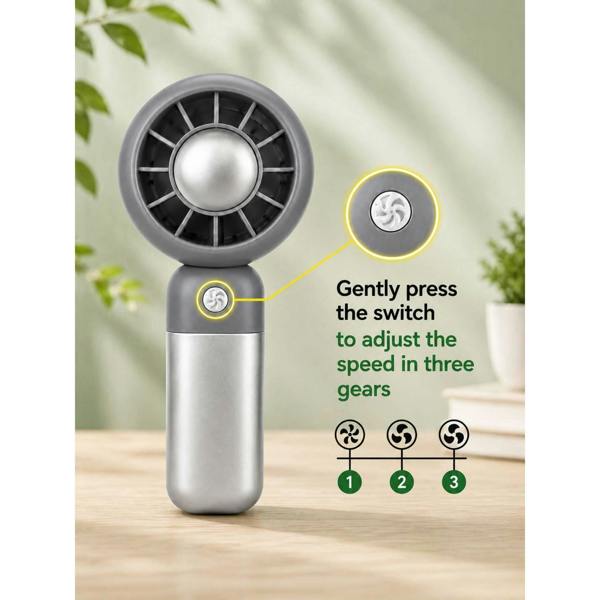 Dyzi Portable Handheld Mini Fan Rechargeable with Stand USB C 3 Speed