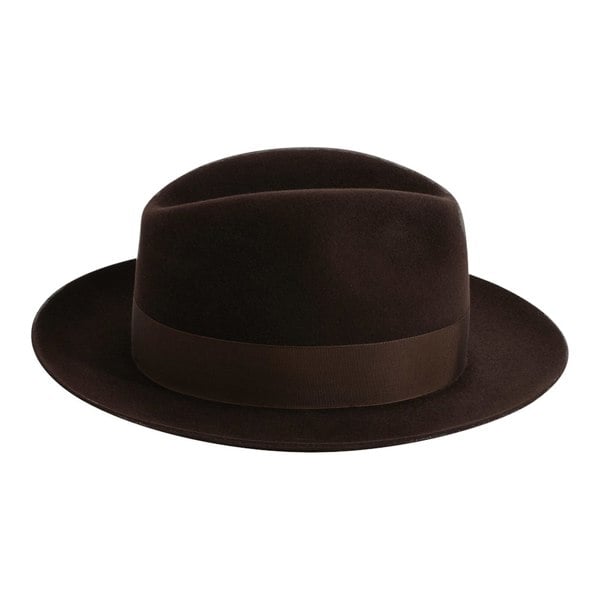 Gamble & Gunn 'Shirwell' Luxury Handmade Fur Felt Fedora - Brown