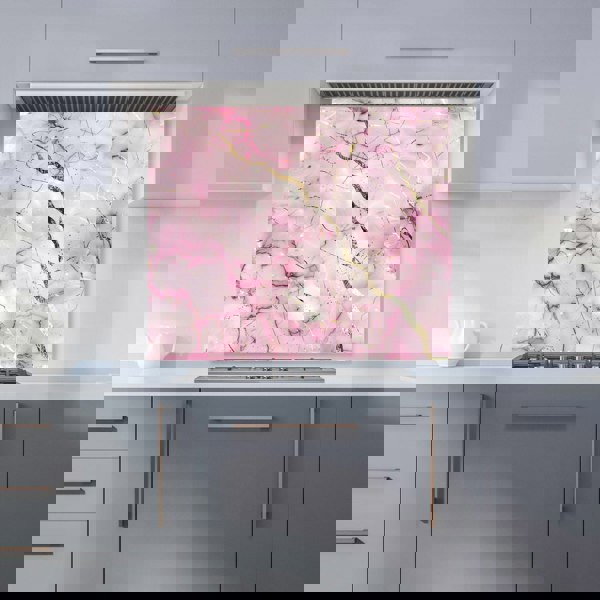 Warren Reed - Designer Polished Rose Marble Effect Kitchen Splashback
