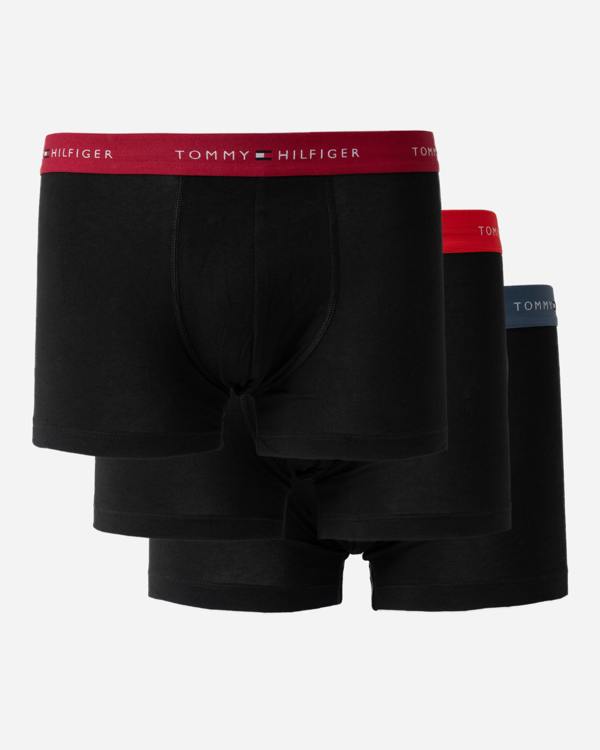 Tommy Hilfiger 3-Pack Logo Waistband Mens Trunks in Red and Blue