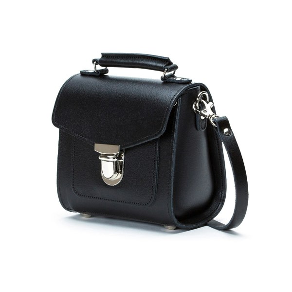 Zatchels Handmade Leather Sugarcube Handbag - Black