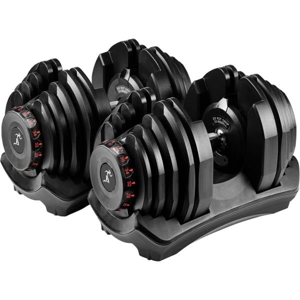 Homeology RELENTLESS40 Adjustable Smart Dumbbell 5kg to 40kg Pair Home Fitness Training Weights Black