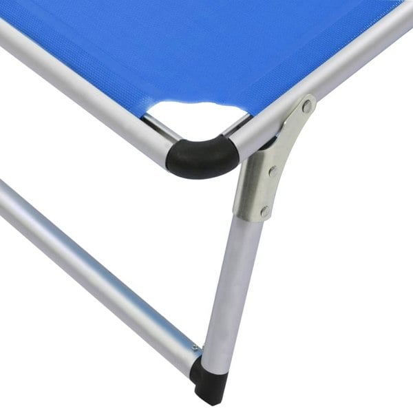 Berkfield Folding Sun Lounger with Roof Aluminium and Textilene Blue
