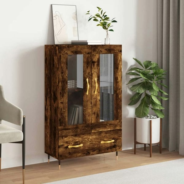 Berkfield Highboard Smoked Oak 69.5x31x115 cm Engineered Wood