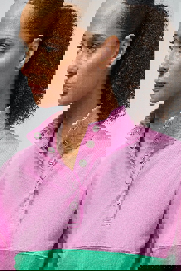 ENORSIA Colour Block LS High Neck Sweatshirt